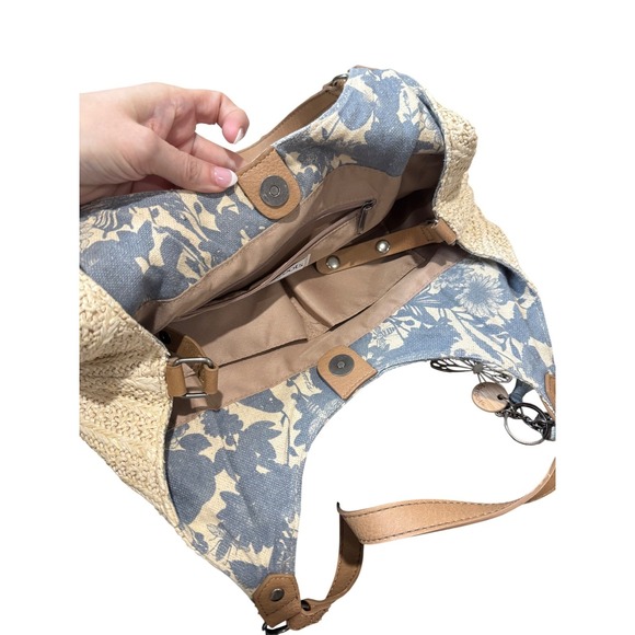 Sakroots The Sak Roma Shopper Hobo Shoulder Bag Tote Purse Woven Straw Canvas - Picture 11 of 16